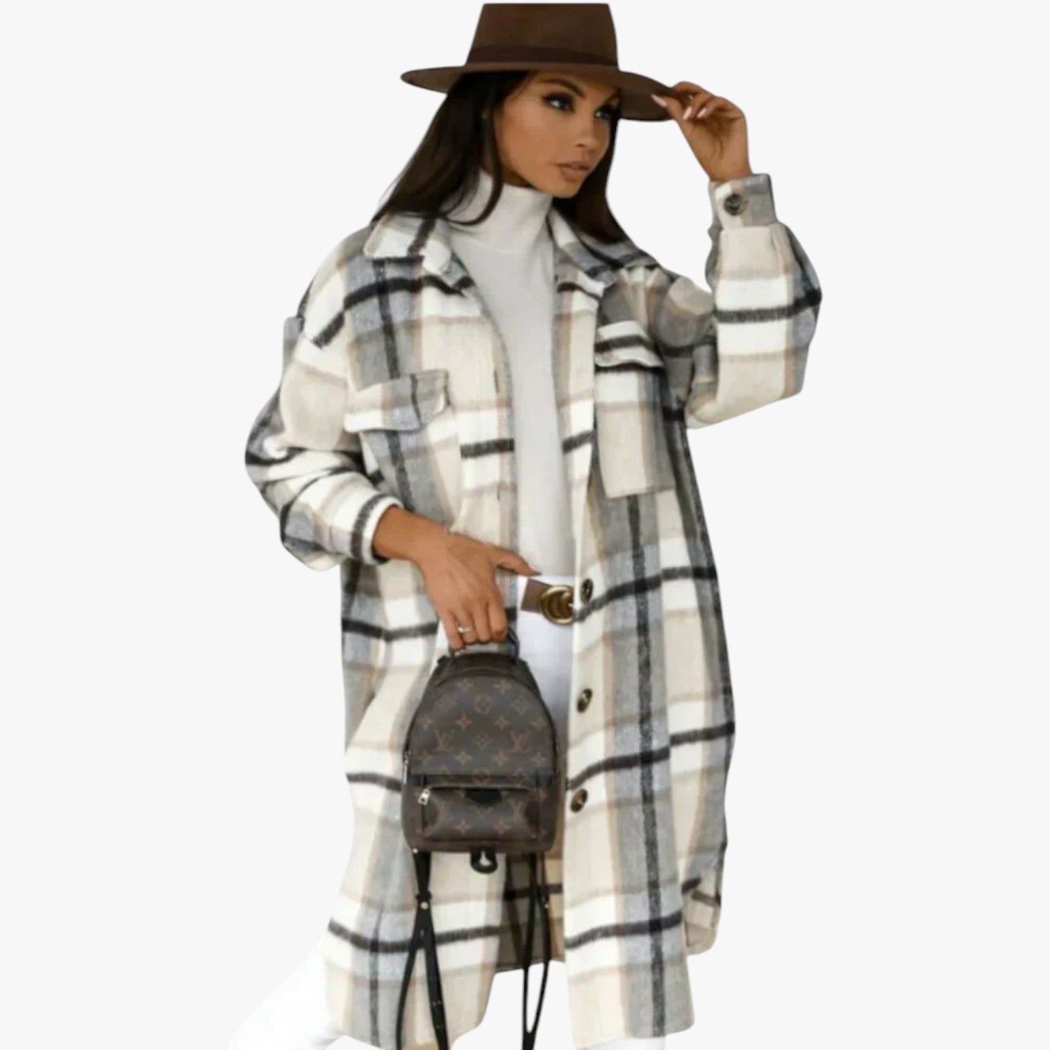 Calina - Karierten Mantel für Damen