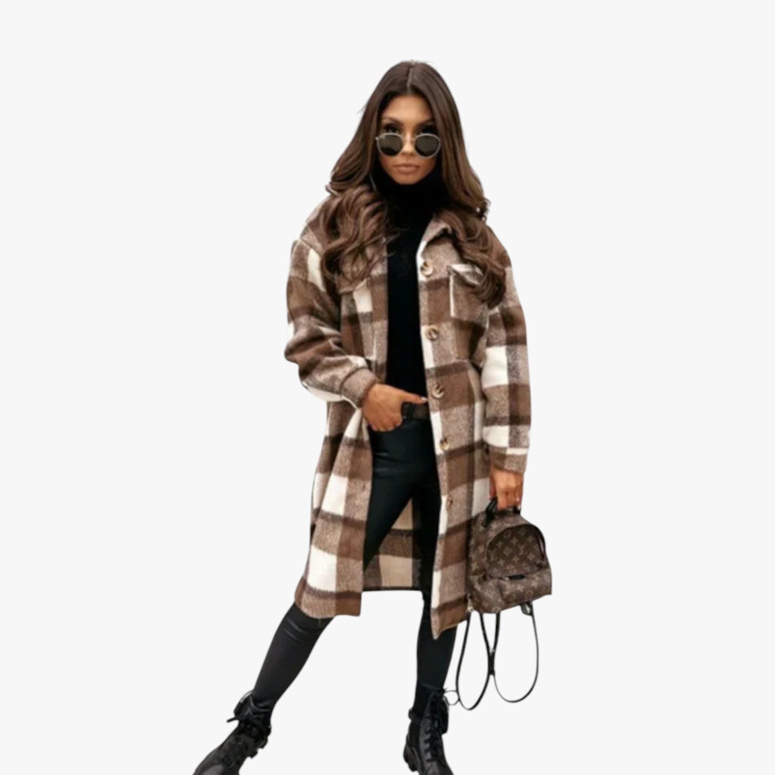 Calina - Karierten Mantel für Damen