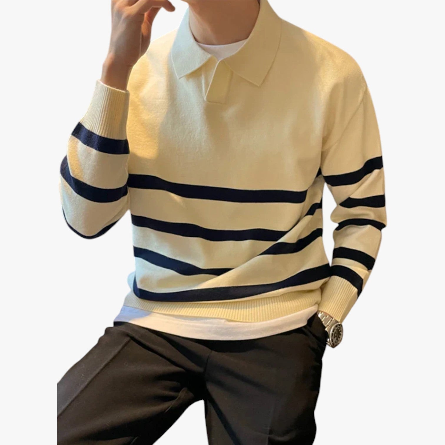 Jay - Strickpullover mit Kragen für Herren