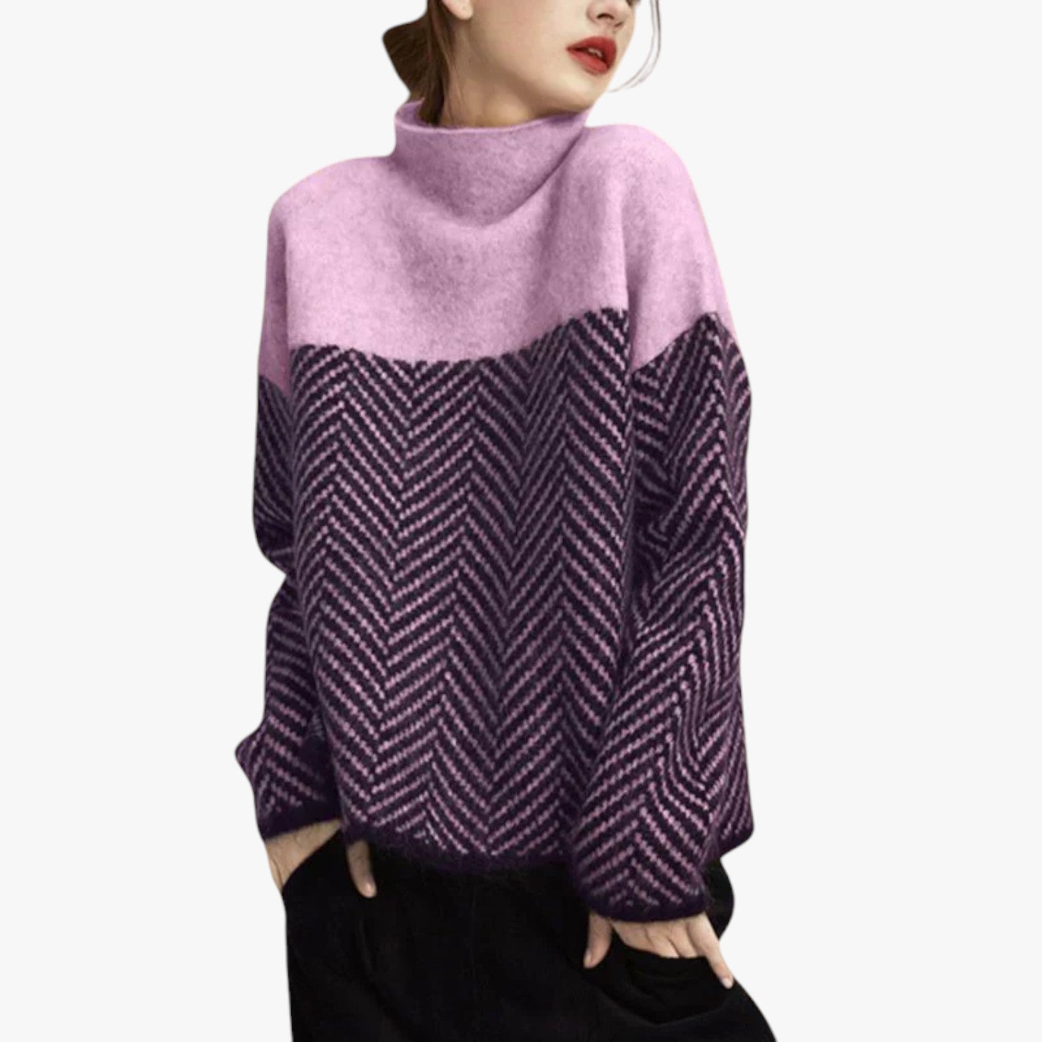 Arana - Fischgräten-Strickpullover für Damen