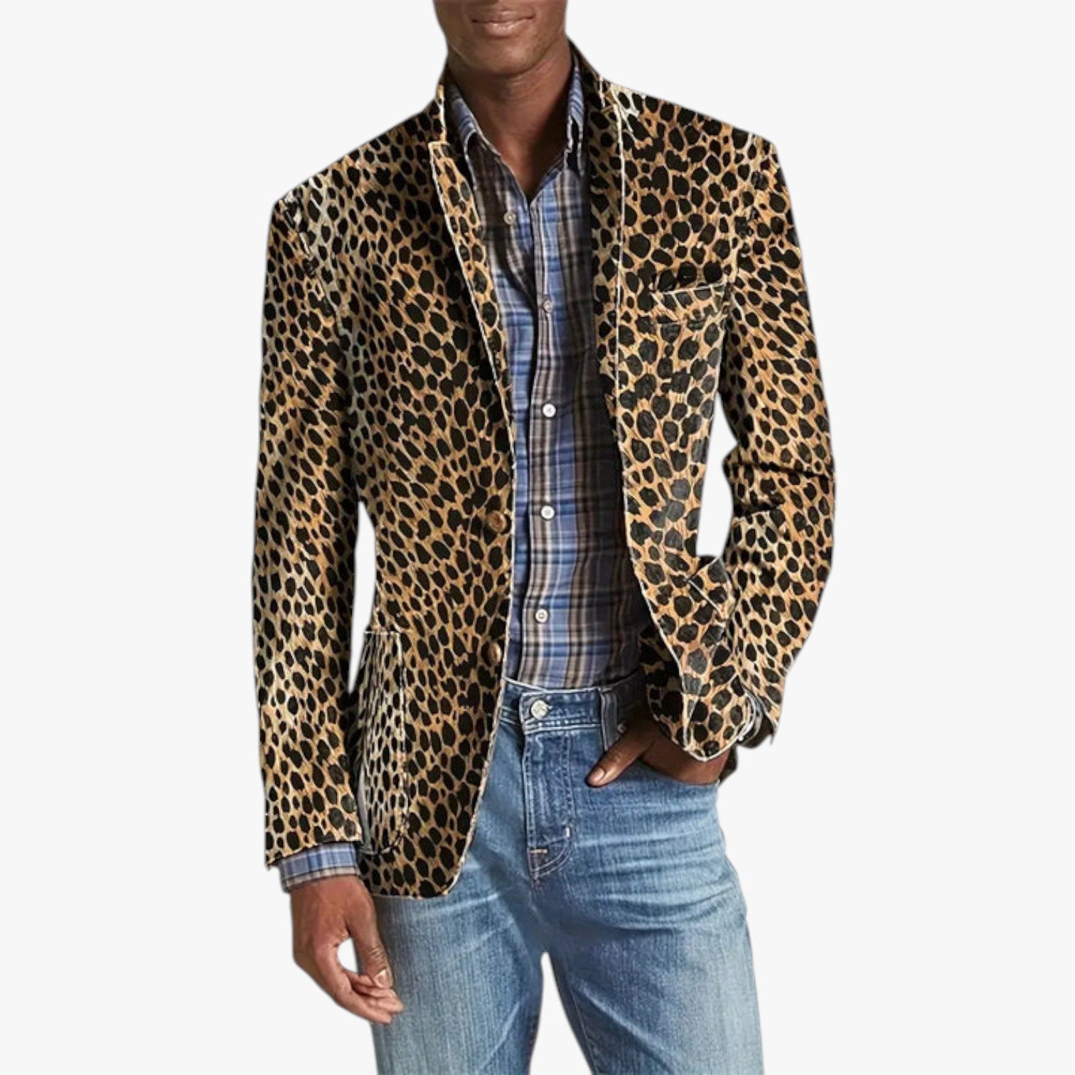 Rondo - Blazer mit Leopardenmuster für Herren