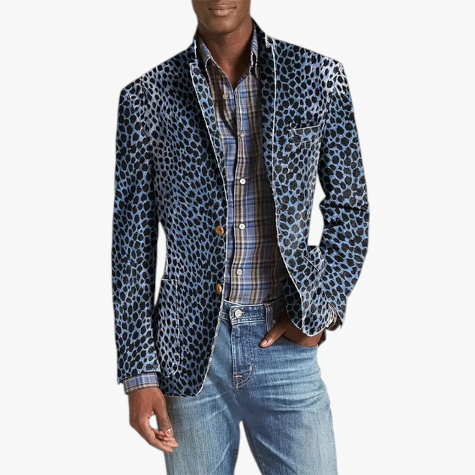 Rondo - Blazer mit Leopardenmuster für Herren